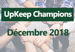 UpKeep champions Décembre 2018